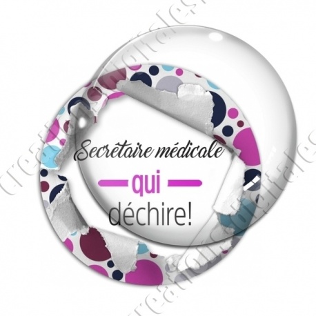 Image digitale - Secrétaire médicale qui déchire - Pois rose