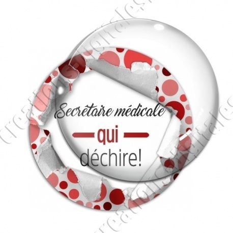Image digitale - Secrétaire médicale qui déchire - Pois rouge