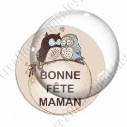 Image digitale - Bonne fête maman - hiboux