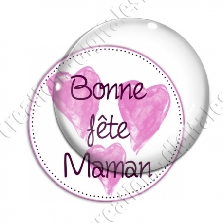 Image digitale - Bonne fête maman -Coeurs roses