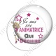 Image digitale - Je suis Animatrice qui déchire - fond blanc texte rose