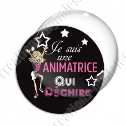 Image digitale - Je suis Animatrice qui déchire - fond noir texte rose