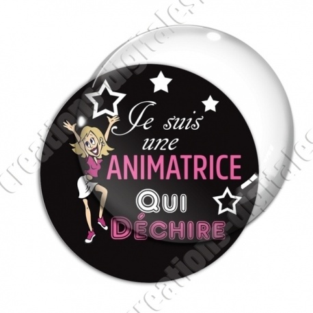 Image digitale - Je suis Animatrice qui déchire - fond noir texte rose
