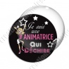 Image digitale - Je suis Animatrice qui déchire - fond noir texte rose