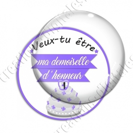 Image digitale - Veux-tu être ma demoiselle - Gâteau violet