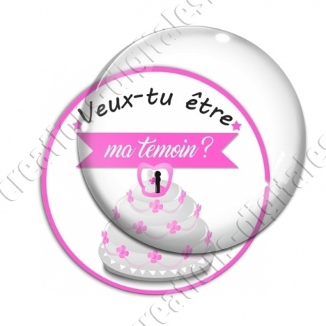 Image digitale - Veux-tu être ma témoin - Gâteau rose