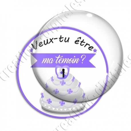 Image digitale - Veux-tu être ma témoin - Gâteau violet