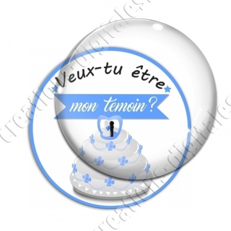 Image digitale - Veux-tu être mon témoin - Gâteau bleu