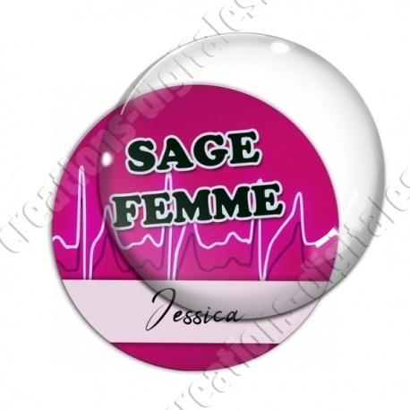 Image digitale - Sage femme - Fond ligne électro