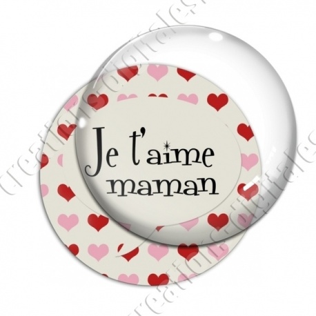 Image digitale - Je t'aime maman - coeurs