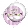 Image digitale - Baptême de - Fond ligne rose