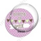 Image digitale - Baptême de - Fond pois rose