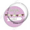 Image digitale - Baptême de - Fond étoile rose