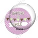 Image digitale - Baptême de - Fond étoile rose