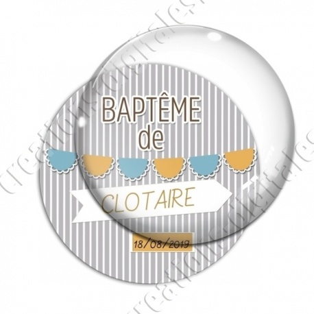 Image digitale - Baptême de - Fond ligne gris garçon