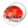 Image digitale - Fond coeur orangé - Maman je t'aime