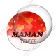 Image digitale - Fond coeur orangé - Maman d'enfer