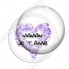 Image digitale - Fond coeur violet - Maman je t'aime
