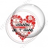 Image digitale - Fond coeur fleuri  - Maman je t'aime