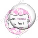 Image digitale - Fond coeur pois - maman top
