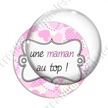 Image digitale - Fond coeur pois - maman top