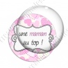 Image digitale - Fond coeur pois - maman top