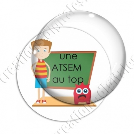 Image digitale - Atsem au top - Garçon au tableau