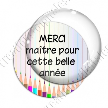 Image digitale - Merci maitre - Fond crayons