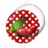 Image digitale - 3 cerises fond pois rouge