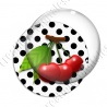 Image digitale - 3 cerises fond pois blanc