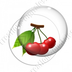 Image digitale - 3 cerises fond blanc