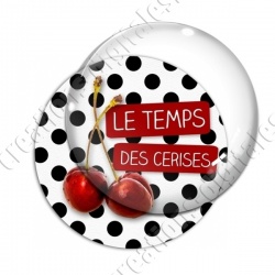 Image digitale - Le temps des cerises - pois noir et blanc 2