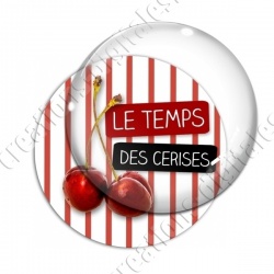 Image digitale - Le temps des cerises - rayé rouge