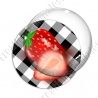 Image digitale - Fraise - fond vichy noir