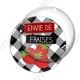 Image digitale - Envie de Fraises - fond vichy noir