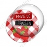 Image digitale - Envie de Fraises - fond vichy rouge