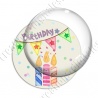 Image digitale - Happy birthday - bougie aquarelle
