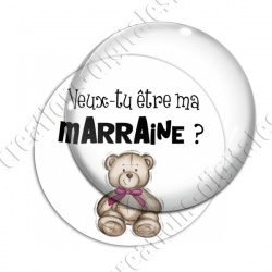 Image digitale - Veux-tu être ma marraine- Ourson
