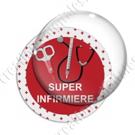 Image digitale - Super infirmière 02 - fond croix rouge