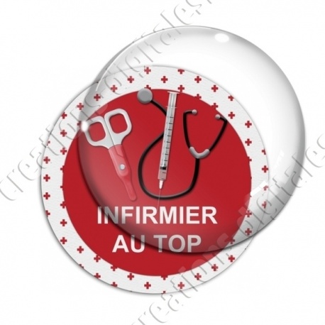 Image digitale - Infirmier au top 01 - fond croix rouge