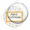 Image digitale - Merci maîtresse - Etiquette orange- Fond crayon
