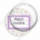 Image digitale - Merci maître - Etiquette violet - Fond crayon
