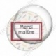 Image digitale - Merci maître - Etiquette rouge - Fond crayon