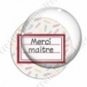 Image digitale - Merci maître - Etiquette rouge - Fond crayon