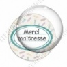 Image digitale - Merci maîtresse - Etiquette ovale vert- Fond crayon