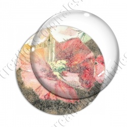 Image digitale - Fond fleurs rouges 03 zoom