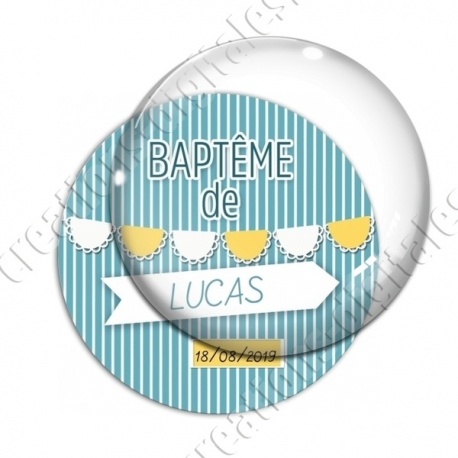 Image digitale - Baptême de - Fond ligne bleu