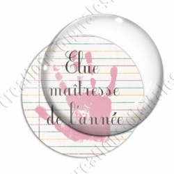 Image digitale - Elue maîtresse - Main rose-  ligne multicolore