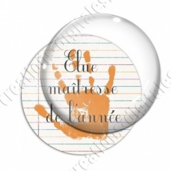 Image digitale - Elue maîtresse - Main orange-  ligne multicolore