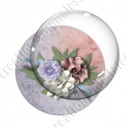 Image digitale - Composition florale 3 - Fond bicolore